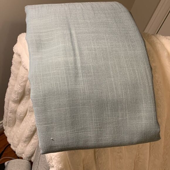 100" X 108" Teal Rectangle textured faux linen Tablecloth - Picture 1 of 4